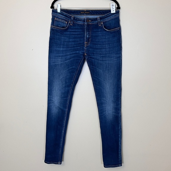 Nudie Skinny Lin Tight Stretch Jeans - Men's Size 34*33 - Blue - Picture 1 of 13